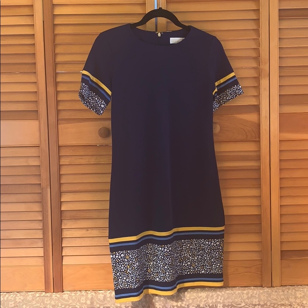 Michael Kors Fitted Navy/Floral Dress